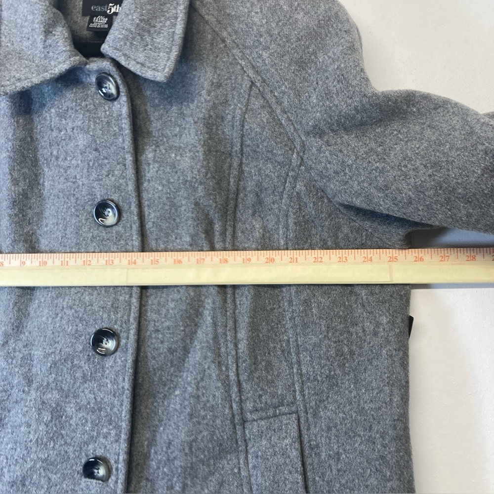 East 5th Coat Women’s Gray Plaid Scarf Button Down Size 2XL Wool Blend Pockets - Picture 9 of 16